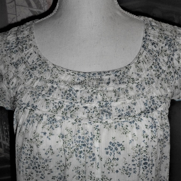 Free People Floral Flutter Sleeve Tunic Top S - Picture 6 of 7